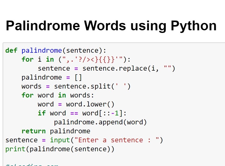 Day 3 Palindrome Words using Python Computer Languages (clcoding)